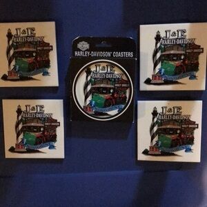 Harley Davidson Ceramic Coasters - Winterville NC - Set of 6